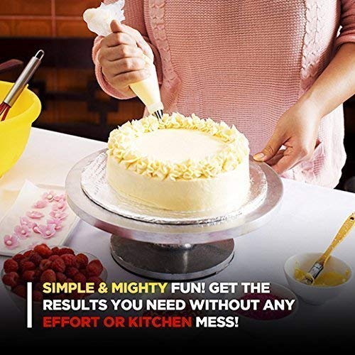 12 Piece Cake Decorating Nozzle Cake Making Set Combo 360-Degree Rotating Turntable, Icing Nozzles, Scraper Set, Silicone Spatula Perfect for Beginners and Experienced Bakers