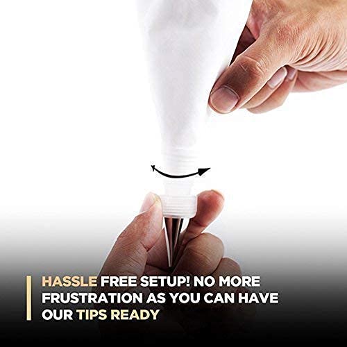 Combo of Cake Making Turn Table and 12 Piece Cake Decorating Nozzle Set and 3-in-1 Multi-Function Stainless Steel Cake Icing Spatula Knife Set and 3 Pieces of Dough Scrapper