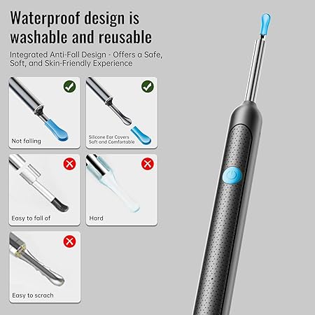 New Ear Cleaner Tool Endoscope Otoscope, Ear Wax Cleaner with 1080p FHD Camera Ear wax remover Tool with Wifi Connection & 6 LED Lights Multi