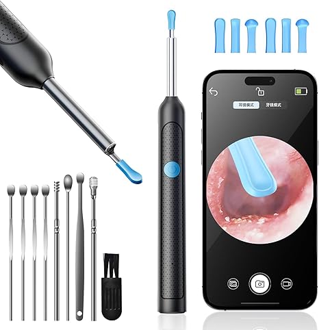 New Ear Cleaner Tool Endoscope Otoscope, Ear Wax Cleaner with 1080p FHD Camera Ear wax remover Tool with Wifi Connection & 6 LED Lights Multi