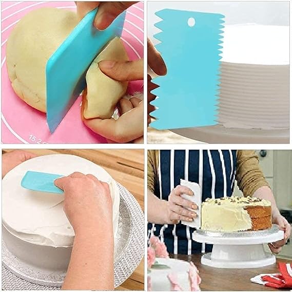 12 Piece Cake Decorating Nozzle Cake Making Set Combo 360-Degree Rotating Turntable, Icing Nozzles, Scraper Set, Silicone Spatula Perfect for Beginners and Experienced Bakers