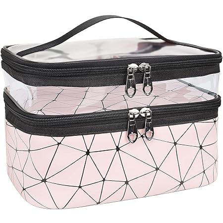 2 Layer Cosmetic Makeup Brush Organizer (Pink)/Vacation Travel Bag/Toiletry Organizer Kit
