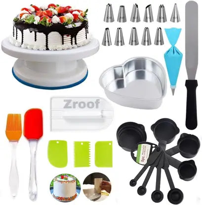 Cake Decorating Kit with Revolving Cake Turntable Kitchen Tool Set